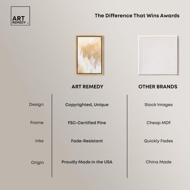Soft Grey Glam Gold Canvas by Art Remedy