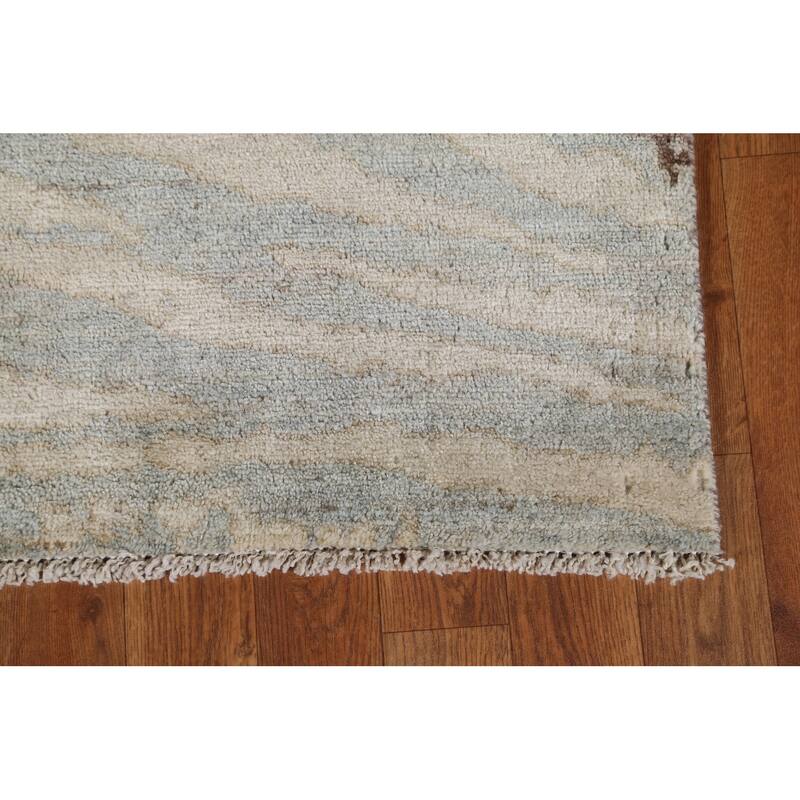 Hand Knotted Oriental 100% Wool Carpet Modern Abstract Multi-Colored Abstract Area Rug - 4' 9'' X 3' 10''