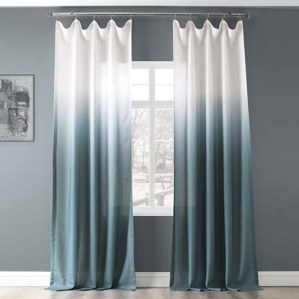 Exclusive Fabrics Ombre Faux Linen Semi Sheer Curtain On Sale Overstock 19965864
