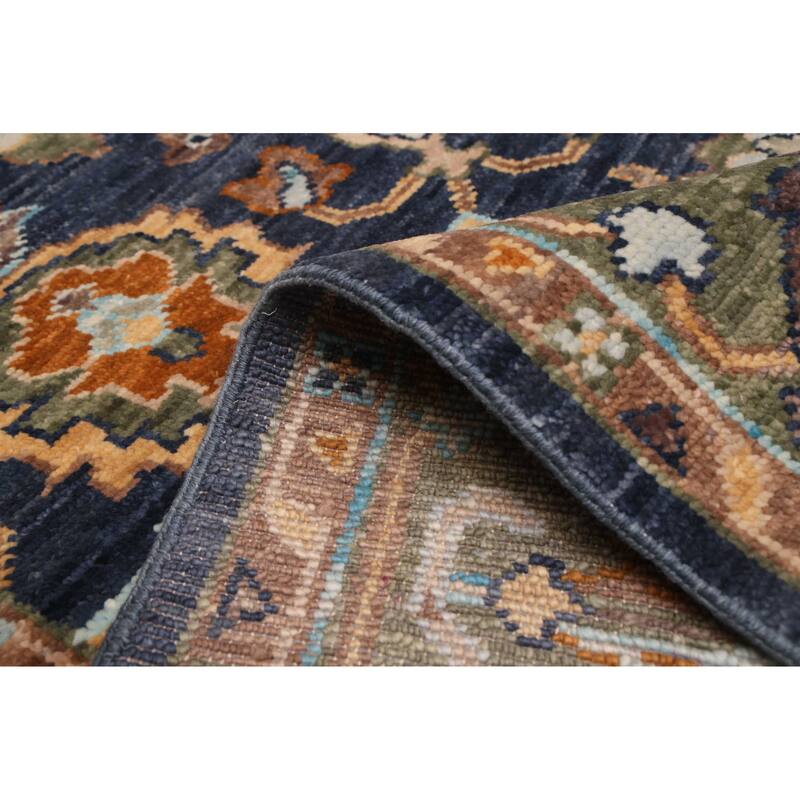 ECARPETGALLERY Hand-knotted Modern Oushak Navy Wool Rug - 8'3 x 9'11