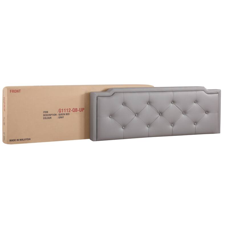 Light Gray Queen Bed with Casual Finish, Spacious Frame and Durable Design for Modern Bedrooms or Relaxing Retreats