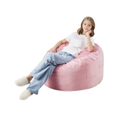 3 Ft Round Bean Bag Chair with Removable Velvet Cover and Memory Foam - 35.04 x 35.04 x 22.05 inches