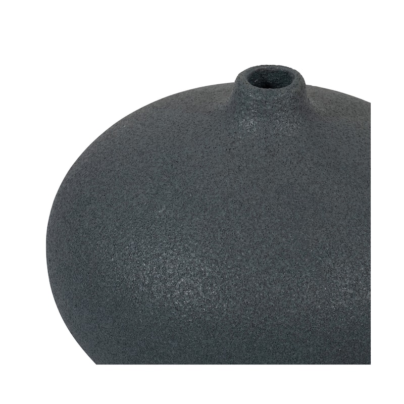 Sagebrook Home Ceramic Solid Cotton Round Volcanic Vase