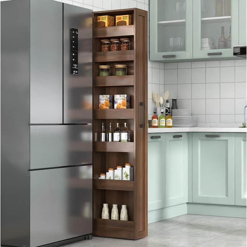 7-Tier Pull-Out Narrow Storage Shelf & Organizer for Kitchen and Living Room