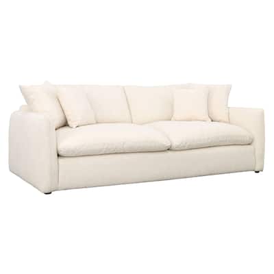 Rosedale Polyester Upholstered Sofa, Off-White