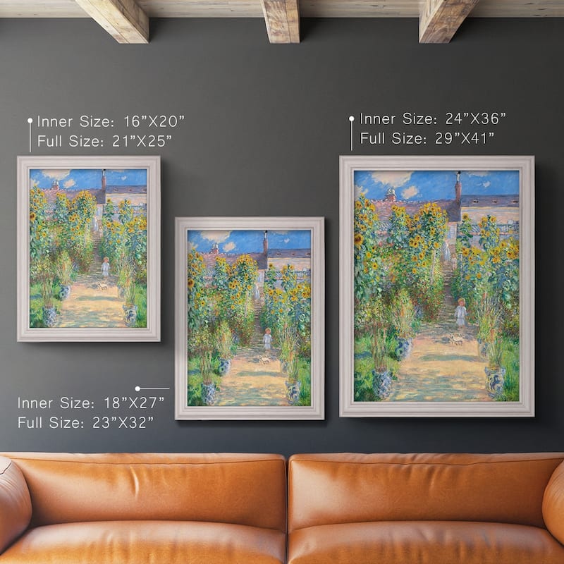 The Artist's Garden at Vetheuil  Premium Framed Canvas- Ready to Hang