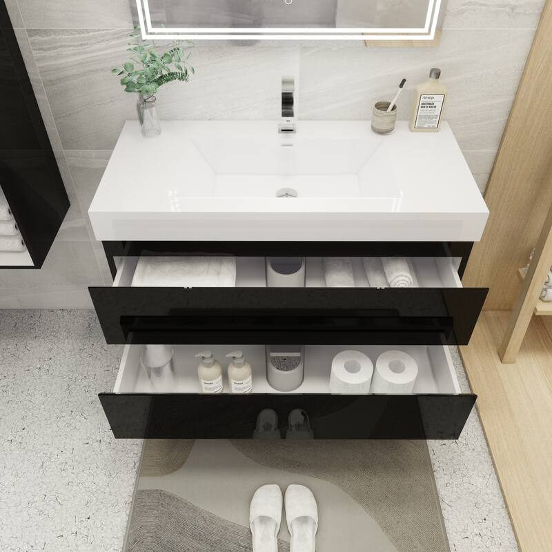 Baillie 42'' Wall-Mounted Vanity with Reinforced Acrylic Sink