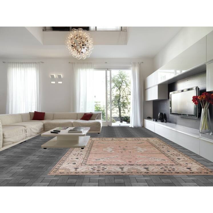 Pink Oushak Oriental Large Rug Hand-Knotted Wool Carpet - 10'0"x 13'10"