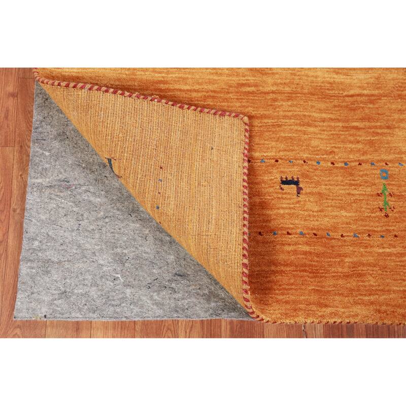 Hand Knotted Oriental 100% Wool Carpet Tribal Animal Pictorial Oranges & Rust Gabbeh Area Rug - 8' 0'' X 4' 10''