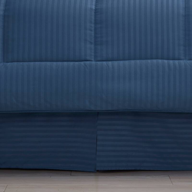 Sweet Home Collection 8 Piece Embossed Dobby Stripe Bed In A Bag All Season Complete Set