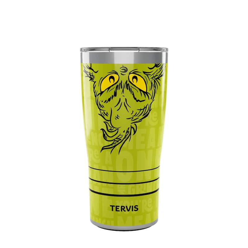 Tervis Traveler Dr. Seuss Grinch Who Stole Christmas Holiday Mean One Triple Walled Insulated Travel Tumbler, Stainless Steel - 20oz