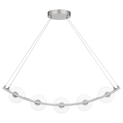 Enzo 5-Light Linear Chandelier in Brushed Nickel