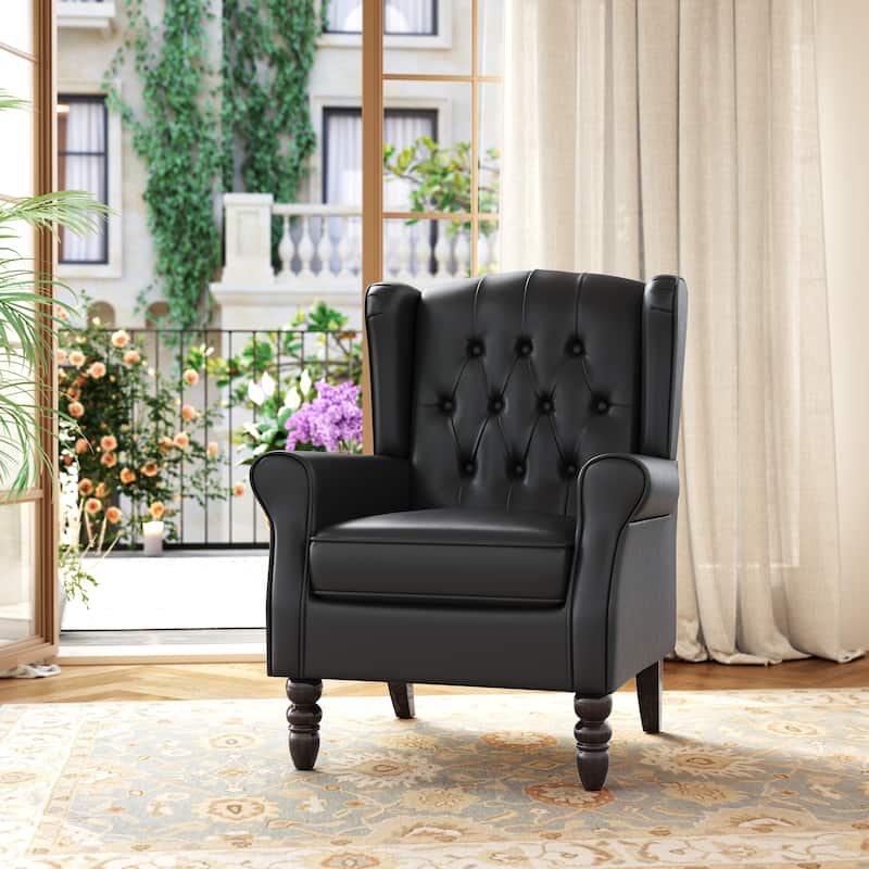 Tufted Wingback Upholstered Accent Chair for Living room