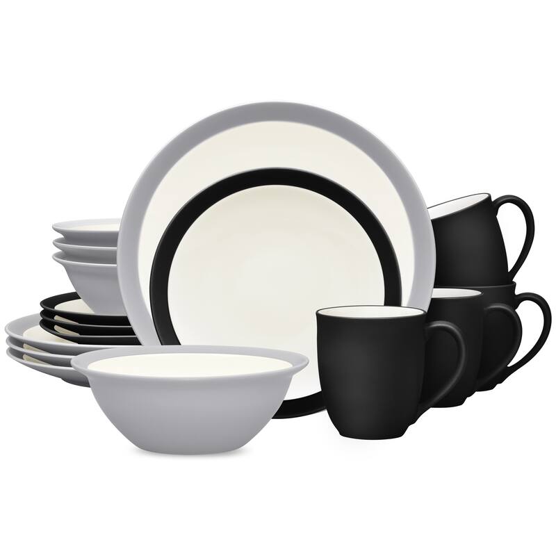 Noritake Colorwave 16-Piece Curve Dinnerware Set, Service For 4 - Slate-Graphite