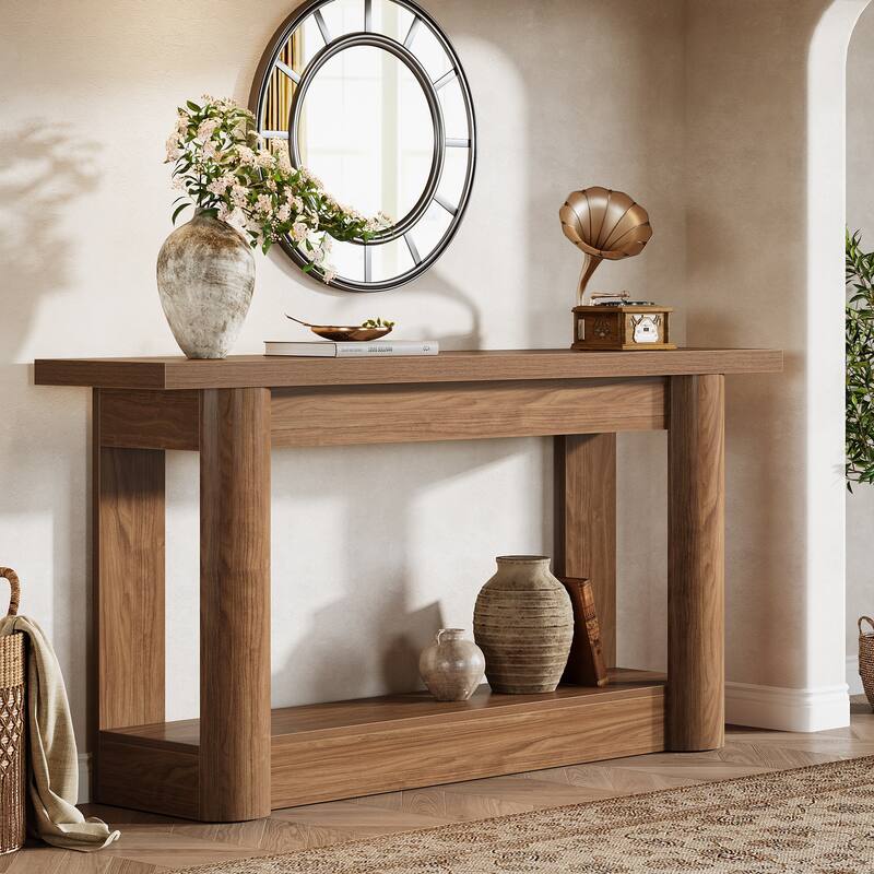 63-Inch Farmhouse Console Table for Entryway, 2-Tier Storage - 62.99" W x 11.81" D x 31.5" H