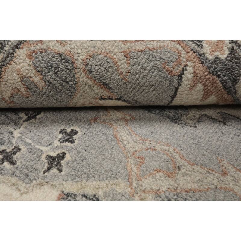 Multi Size Grey Handcrafted Wool Area Rug Transitional Arts & Crafts