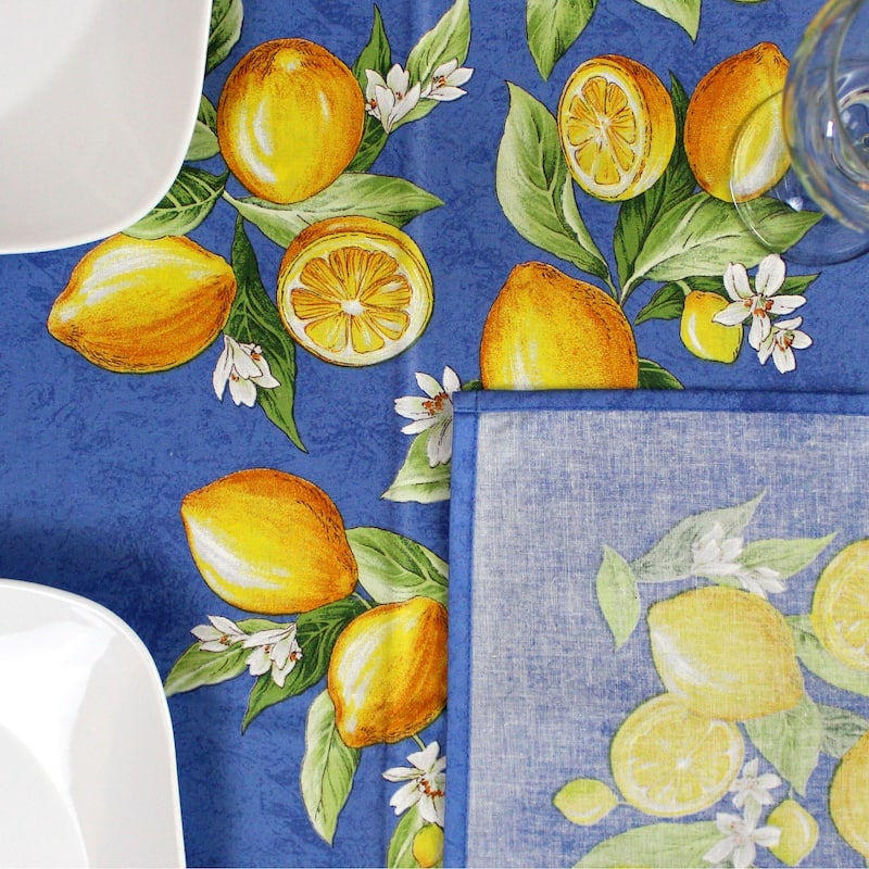 Wipeable Spill Resistant Provencal Cotton Cannes Collection Tablecloth