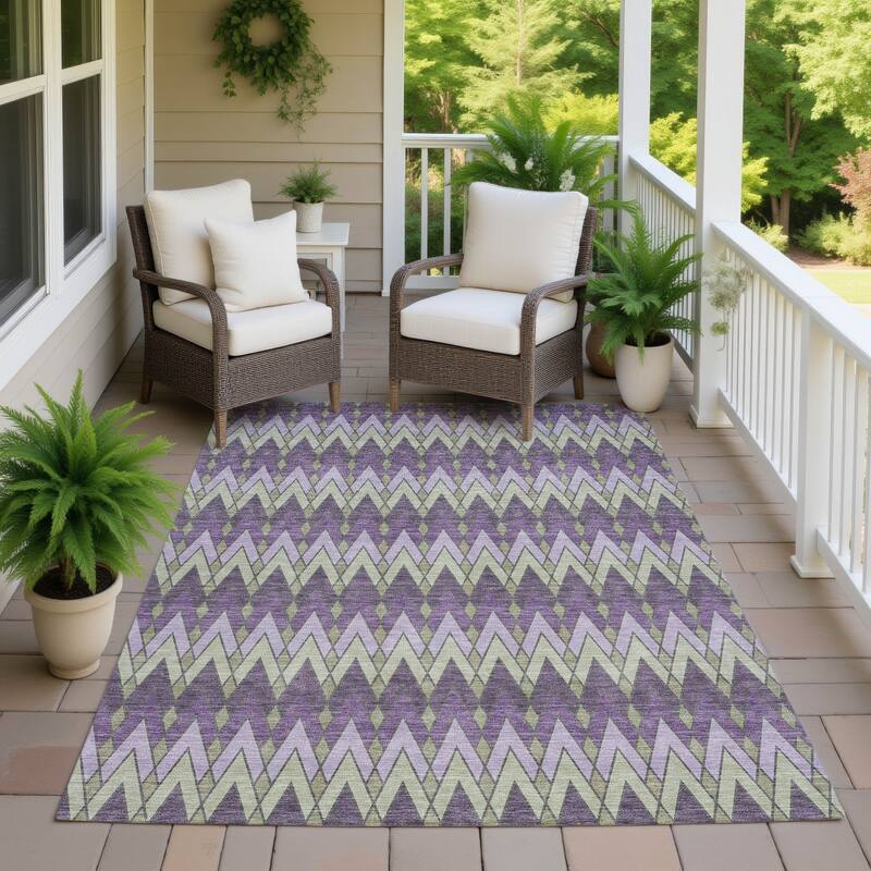 Machine Washable Indoor/ Outdoor Modern Baxter Chantille Rug