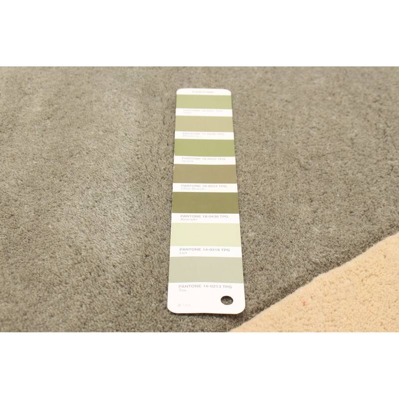 ECARPETGALLERY Hand Tufted Timeless Olive Wool Rug - 5'2 x 7'9