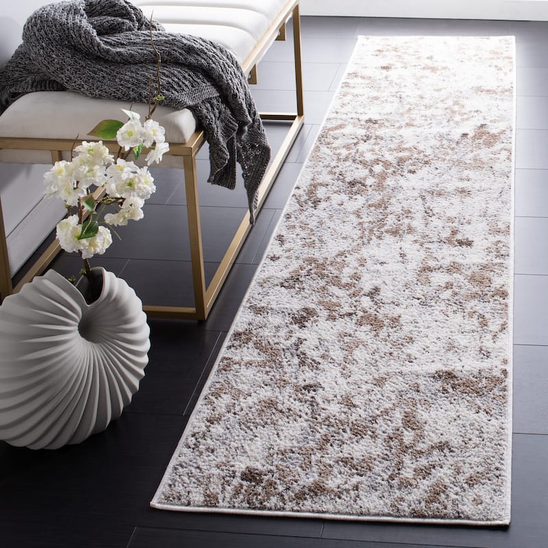 SAFAVIEH Toscana Selina Abstract Rug - 2' x 9' Runner - Grey/Ivory
