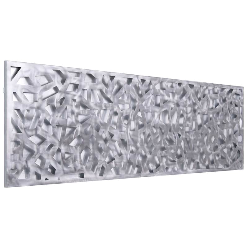 Polished Steel Wall Sculpture Abstract Wall Art with Gold/Silver Leaf
