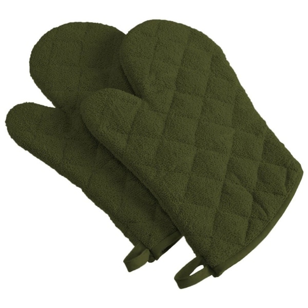 Oven Mitts, Set Of 2 Oversized Quilted Mittens, Flame And Heat