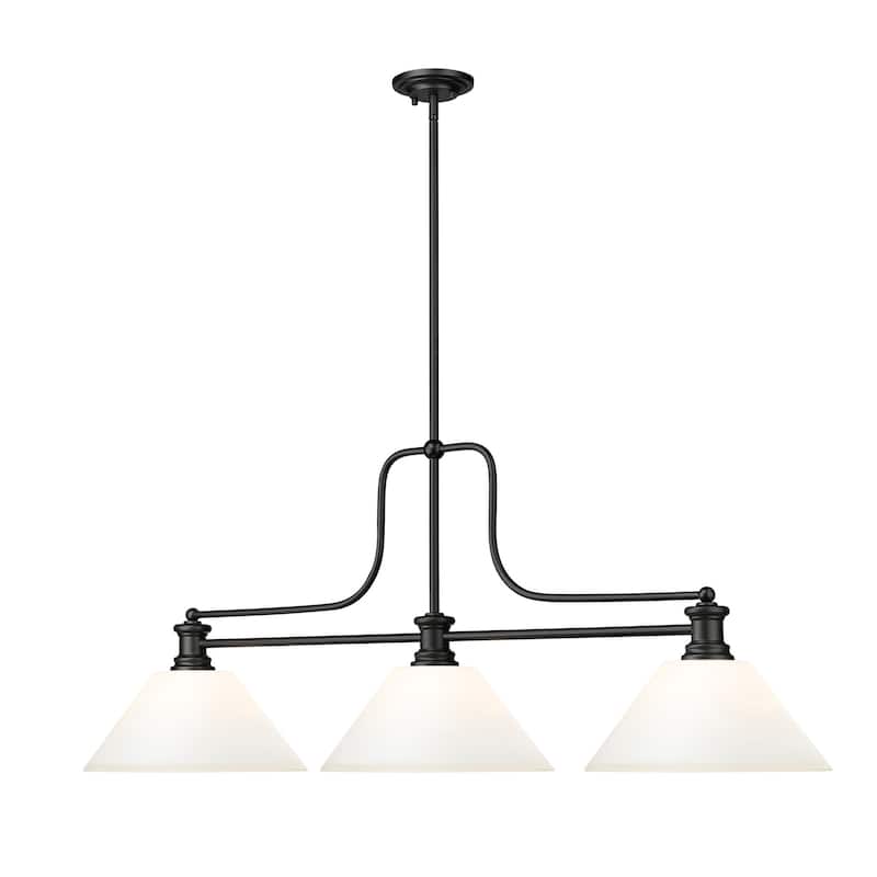 Z-Lite 725-3-AMO14 Melange 3 Light 52" Wide Linear Pendant with Shades