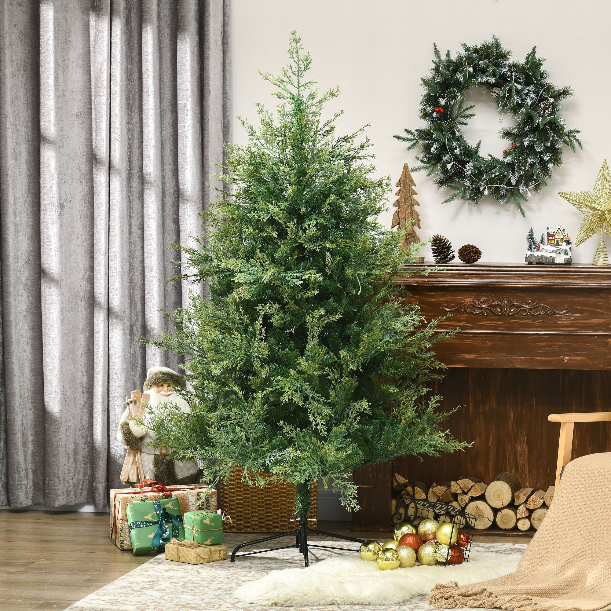 Realistic christmas store tree sale