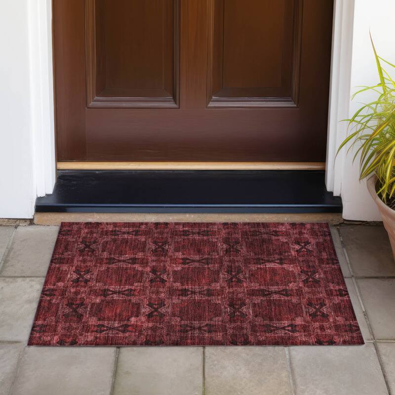 Almomi Garden-Inspired Weather Resistant Versatile Elegance Outdoor Rug