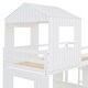 preview thumbnail 16 of 15, Playhouse-inspired Style Twin over Full Wooden Bunk Bed,Loft Bed with Playhouse,Farmhouse, Ladder, Slide and Guardrails