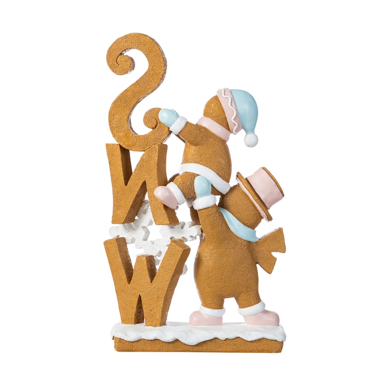 Glitzhome 12.50"H Resin Christmas Gingerbread Table Decor