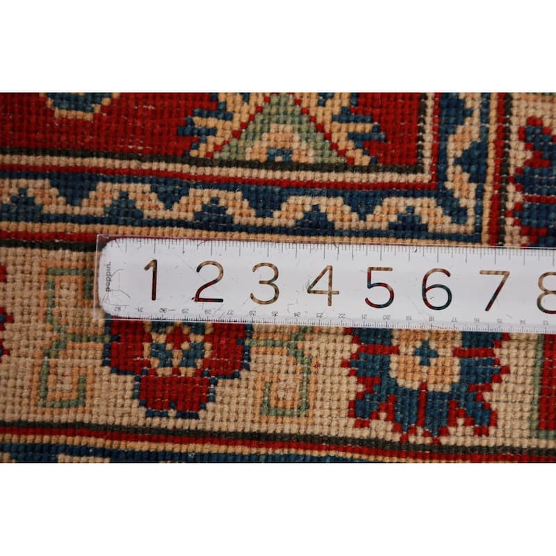 Kazak Foyer Rug Traditional Red Handmade Wool Carpet - 2'8"x 4'2"
