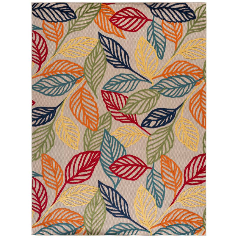 SAFAVIEH Cabana Harmina Indoor/ Outdoor Waterproof Patio Rug - 10' x 14' - Ivory/Green