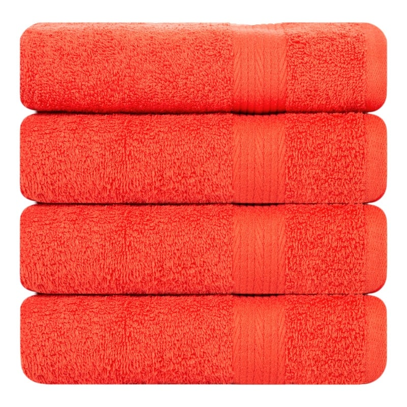 Hand Towels for Bathroom Cotton 600 GSM 18X28 Inch by Ample Decor - 4 Pcs