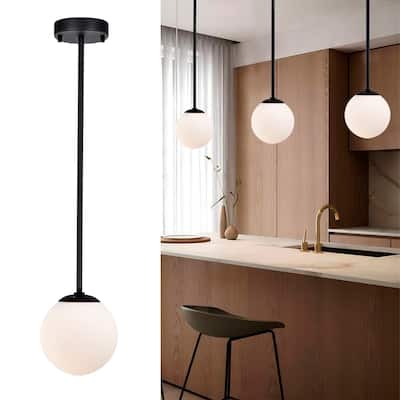 Modern Globe Pendant Light with Frosted Glass for Kitchen Island