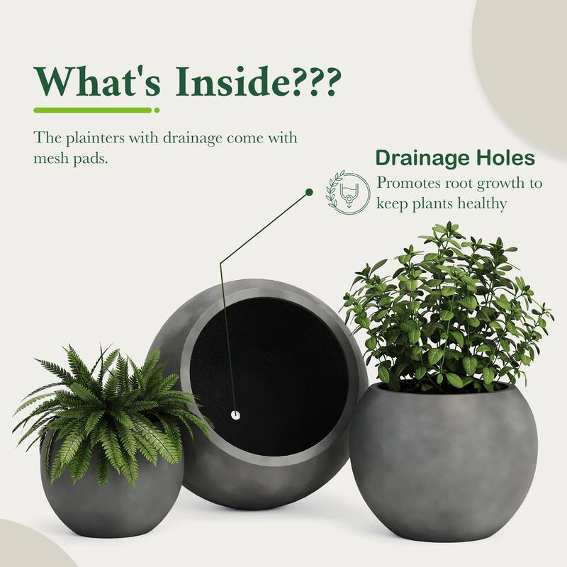 DTY Signature Mount Sherman 1-Piece Fiberstone Planter for Indoor/Outdoor