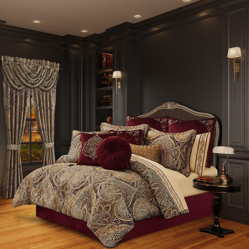 Bordeaux 18" Square Embellished Decorative Throw Pillow