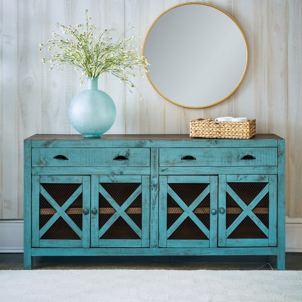 slide 2 of 11, Picket House Furnishings Noah Console Table in Turquoise