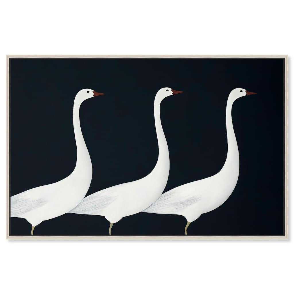 Trio of Swans Canvas by Art Remedy