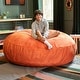 preview thumbnail 23 of 71, Jaxx 6 Foot Cocoon - 2-in-1 Giant Bean Bag Chair for Adults & Convertible Bean Bag Bed Orange