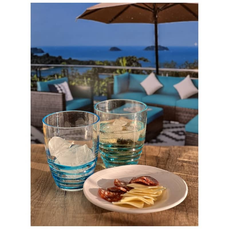 Swirl Acrylic Glasses Drinking Set of 4 DOF (15oz)