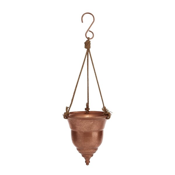 23" Copper Colored Finish Hanging Planter with Hook - N/A