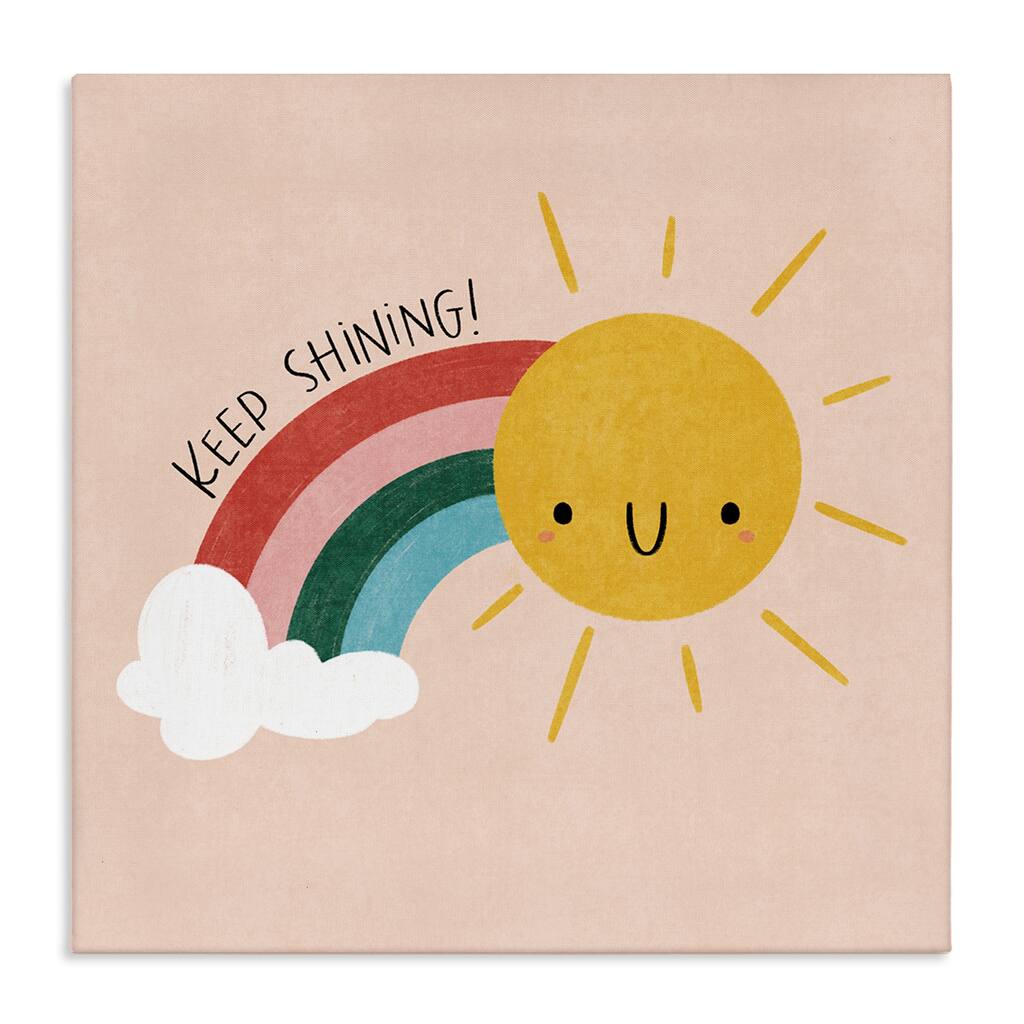 Stupell Keep Shining Inspirational Rainbow Canvas Wall Art Design By Sarah Hickman