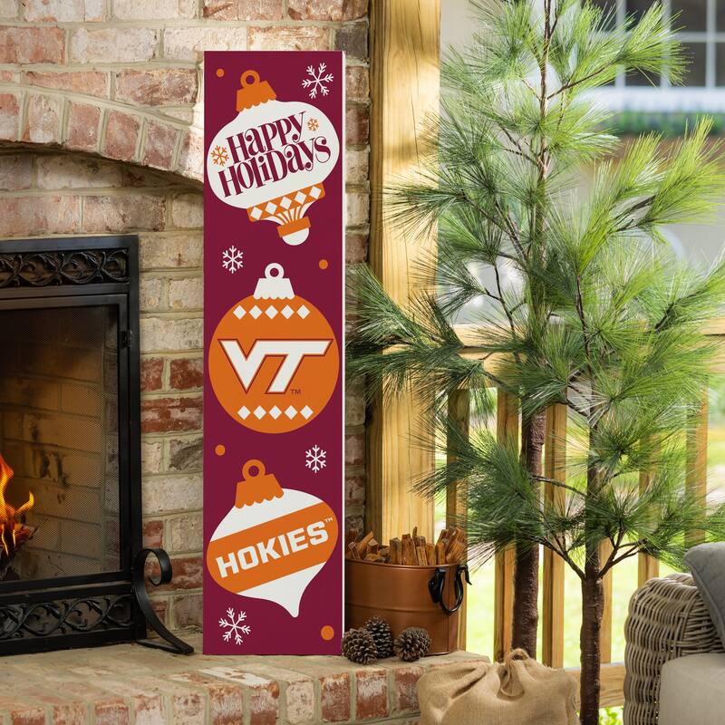 47" Double Sided Seasonal Porch Leaner, Virginia Tech - 47" x 11.25" - Christmas
