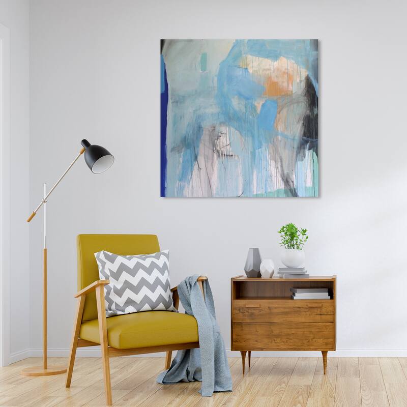 Wynwood Studio Canvas Abstract Buffy Walters - Blues on my Wall Blue and Light Blue Modern & Contemporary Wall Art Canvas Print - 30 x 30