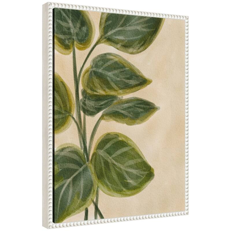 Kate and Laurel Sylvie Green Foliage Framed Canvas by Nikita Jariwala - 18x24 - White