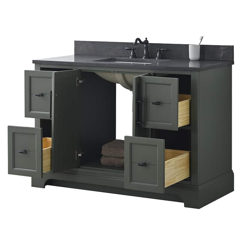Vanity Art 48" Single Sink Bathroom Vanity with Top & Backsplash