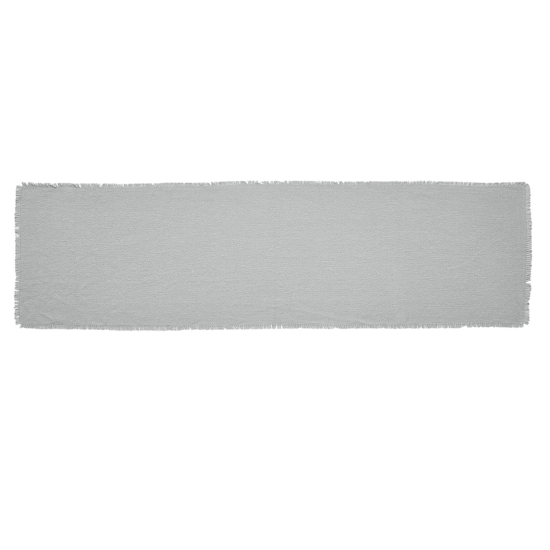 Burlap Dove Grey Runner Fringed