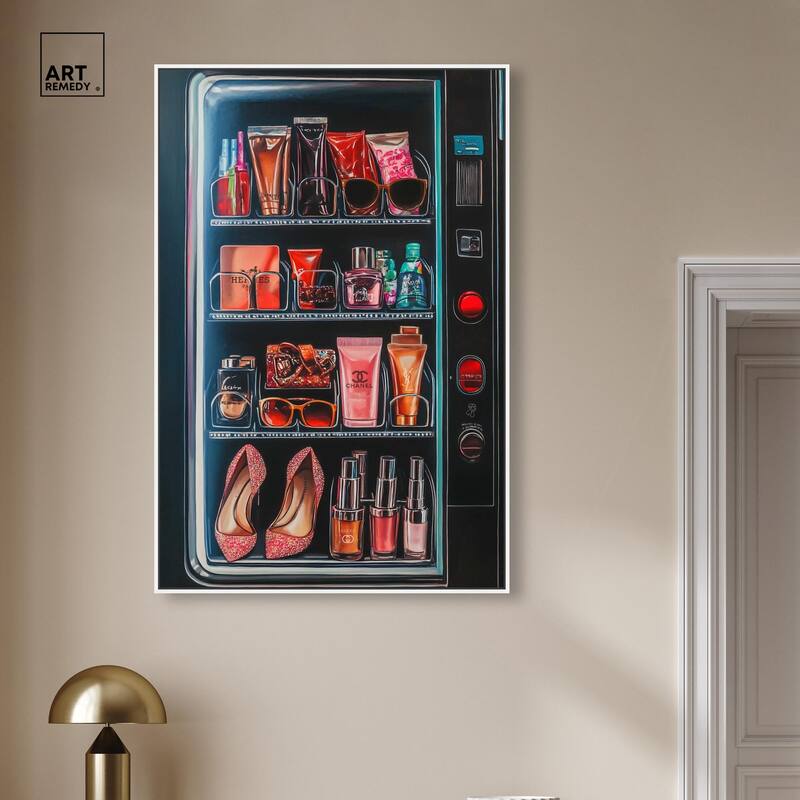 Fashion Vending Machine Canvas by Art Remedy