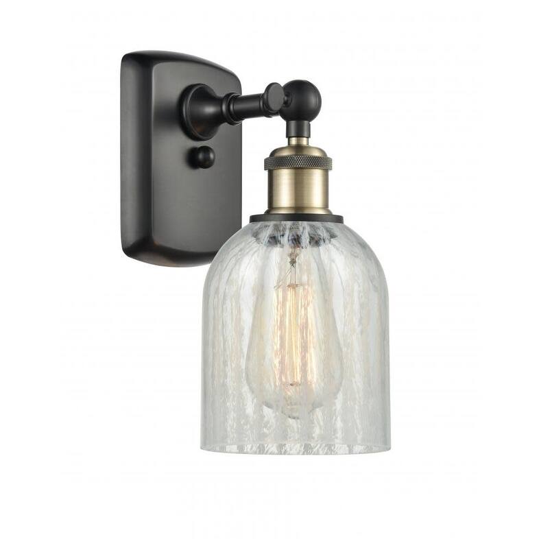 Innovations Lighting Caledonia 12" Tall Bathroom Sconce - Black Antique Brass / Mouchette